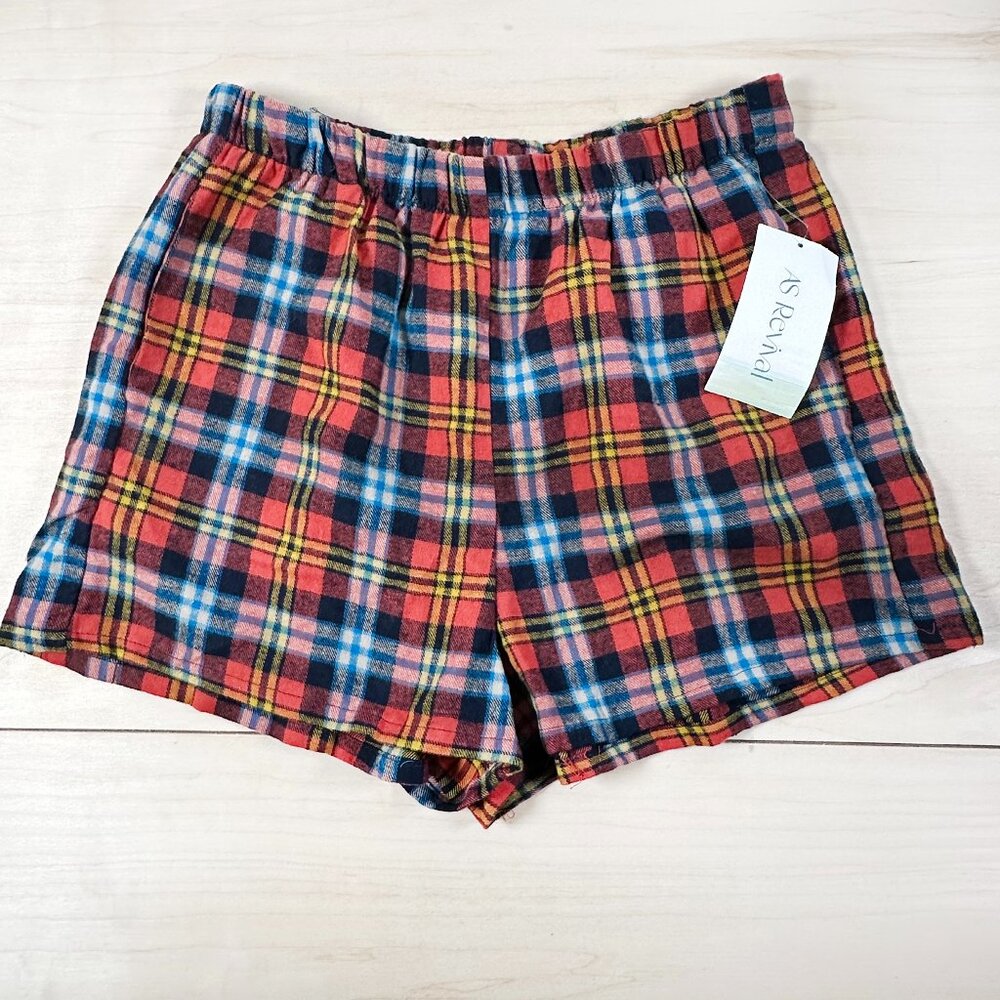Altard State Revival Flannel Boxer Shorts Plaid‎ Women's XS and M Lounge PJ